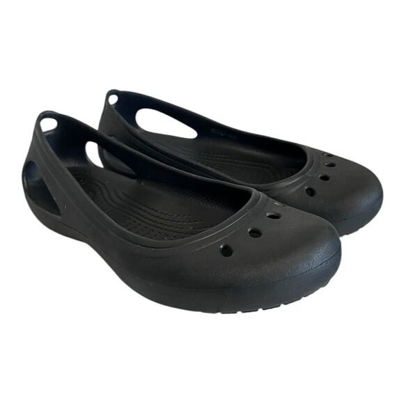 Crocs | Black Sienna Slip On Flat Shoes 8 - Picture 1 of 9